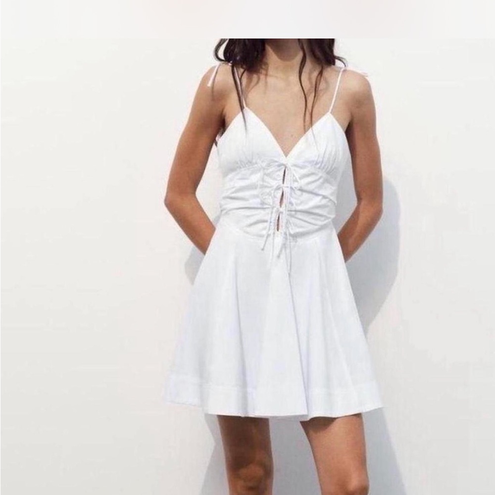 Zara - White Eyelet Dress